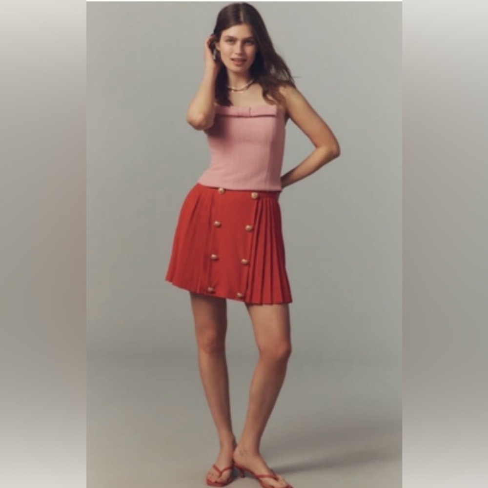 Anthro HUTCH button front mini skirt